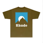 Rhude T-shirts Printed Trendy Pure Cotton