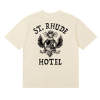 Rhude T-shirts Totem Simple Printing Cotton Casual Short Sleeve Men and Women