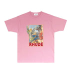Rhude T-shirts Printed Trendy Pure Cotton