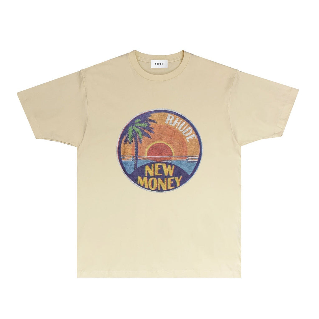 Rhude T-shirts Printed Trendy Pure Cotton