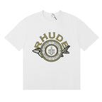 Rhude T-shirts Sturgeon Caviar Printed Cotton Short Sleeves Men and Women