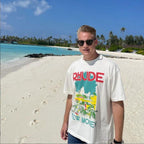 Rhude T-shirt Castle Coconut Letter Print Short Sleeve T-shirt