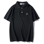 Bathing Ape T-Shirt Solid Color Casual Embroidered Short-Sleeved Polo Shirt