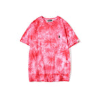 Bathing Ape T-Shirt Summer Ape Head Casual Tie-Dye Top T-shirt with Short Sleeves