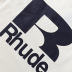 Rhude T-shirts Solid Color R Letter Printing Cotton Casual Short Sleeve Men and Women