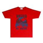 Rhude T-shirts Printed Trendy Pure Cotton