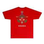 Rhude T-shirts Printed Trendy Pure Cotton