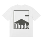 Rhude T-shirts Printed Cotton Crew Neck Short Sleeve Men and Women