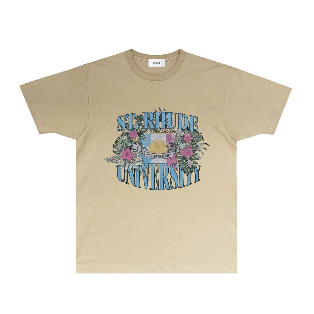 Rhude T-shirts Printed Trendy Pure Cotton