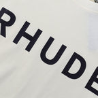 Rhude T-shirts Sailing Nautical Printing Cotton Casual Short Sleeves Men and Women
