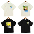 Rhude T-shirt Sunset Coconut Racing Printed Short Sleeve T-shirt
