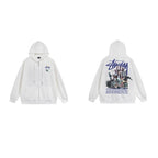 Stussy Hoodie Zip-Up Cardigan Fleece Hooded Sweater