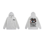 Stussy Hoodie Zip-Up Cardigan Fleece Hooded Sweater