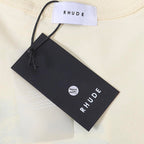 Rhude T-shirts Moonlight Blue Printed Cotton Casual Short Sleeve Men and Women