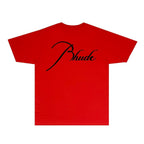 Rhude T-shirts Printed Trendy Pure Cotton