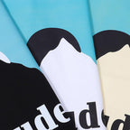 Rhude T-shirts Blue Sunset Print Cotton Casual Short Sleeve Men and Women