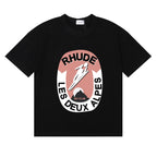 Rhude T-shirt Ski Theme Letter Print Short Sleeve T-shirt