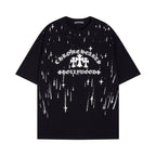 Chrome Heart T Shirts Versatile Casual Loose Print Embroidery T-Shirt Sleeves