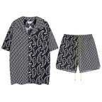 Rhude T-shirt Family Totem Casual Short Sleeve Shirt, Shorts