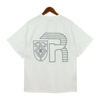 Rhude T-shirt Micro Label Letter Logo Line Pattern Short Sleeve T-shirt Loose