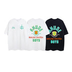 Rhude T-shirt Micro Label Letter Coconut Pattern Short Sleeve T-shirt