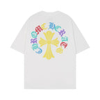 Chrome Heart T Shirts Cross Print Short Sleeve T-Shirt Loose