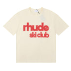 Rhude T-shirt Micro Label Letter Skull Print Short Sleeve T-shirt