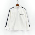 Palm Angle Sweatshirt Palm Angels Black and White Striped Stand Collar Jacket Men and Women Loose Sports