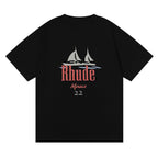 Rhude T-shirt Los Angeles RHUDE Sailing Letter Print Short Sleeve T-shirt