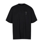 Chrome Heart T Shirts Croix Cross Color Embroidery Printed Short Sleeve T-Shirt Loose