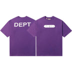 Gallery Dept T-Shirt Hand Painted Ink Splashing Alphabet Washed Retro Short Sleeve T-Shirt