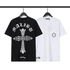 Chrome Heart T Shirts Croix Cross Leather Printed Short Sleeve T-Shirt