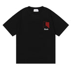 Rhude T-shirt Micro Standard Geometric Square Color Matching Printed Short Sleeve T-shirt