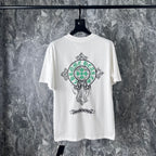 Chrome Heart T Shirts Cross Horseshoe Printed Cotton Loose Casual T-Shirt
