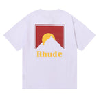 Rhude T-shirt Sunset Design Sense Printed Short Sleeve T-shirt