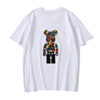 Bape Bearbrick T-Shirt Spring And Summer Leisure Loose Classic Cartoon Print