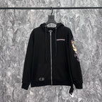 Chrome Heart Hoodie Cross, hooded zip-up cardigan sweater jacket
