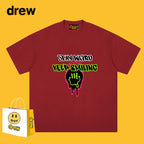 Drew T-shirts Funny Smiling Face Short Sleeve Printed T-shirt