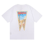 Rhude T-shirt Stamp Seal Coconut Tree Print Short Sleeve T-shirt