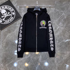 Chrome Heart Hoodie Color Sanskrit Cross Print Casual Hooded Sweater