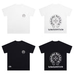 Chrome Heart T Shirts Summer Horseshoe Cross Print Short Sleeve T-Shirt