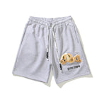 Palm Angels Shorts Broken Bear Embroidered Casual Shorts Men Sports Beach