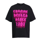 Chrome Heart T Shirts Logo Letter Print Crew Neck T-Shirt Loose Short Sleeves