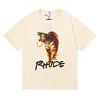 Rhude T-shirt Los Angeles, Tiger high definition print short sleeve T-shirt