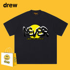 Drew T-shirts Smiley Face Short Sleeve Loose round Neck Short Sleeve
