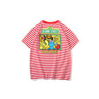 Bathing Ape T-Shirt Cartoon Round Neck Summer Printed Large Size Short Sleeve Casual Striped T-shirt