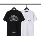 Chrome Heart T Shirts Sanskrit Color Printing Loose Casual Crew Neck Short Sleeve T-Shirt