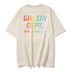 Gallery Dept T Shirts American High Street Gallery Vintage Men and Women Loose Short Sleeved T-shirt