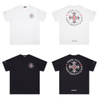 Chrome Heart T Shirts Red Cross Sanskrit Letter Short Sleeve T-Shirt