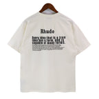 Rhude T-shirt Alphabet Slogan Printed Short Sleeve T-shirt